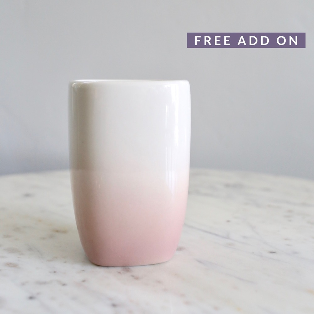 Pink and white ombré vase